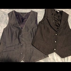 Qty 2 women’s button up dress vests